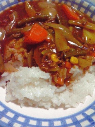 インゲン入りカレーライス