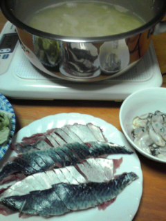 サバと牡蛎のしゃぶしゃぶ