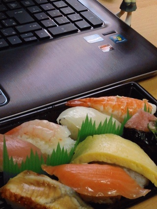 朝から寿司弁当